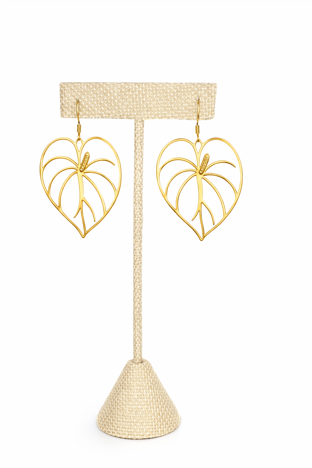 Anthurium Earrings – 14K PVD Gold