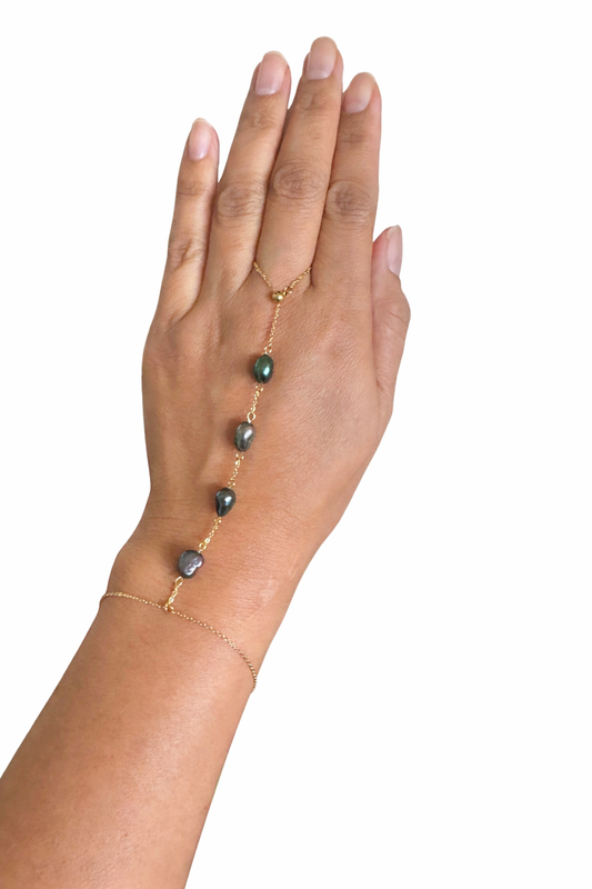Twilight Tide Hand Chain - 14K PVD Gold