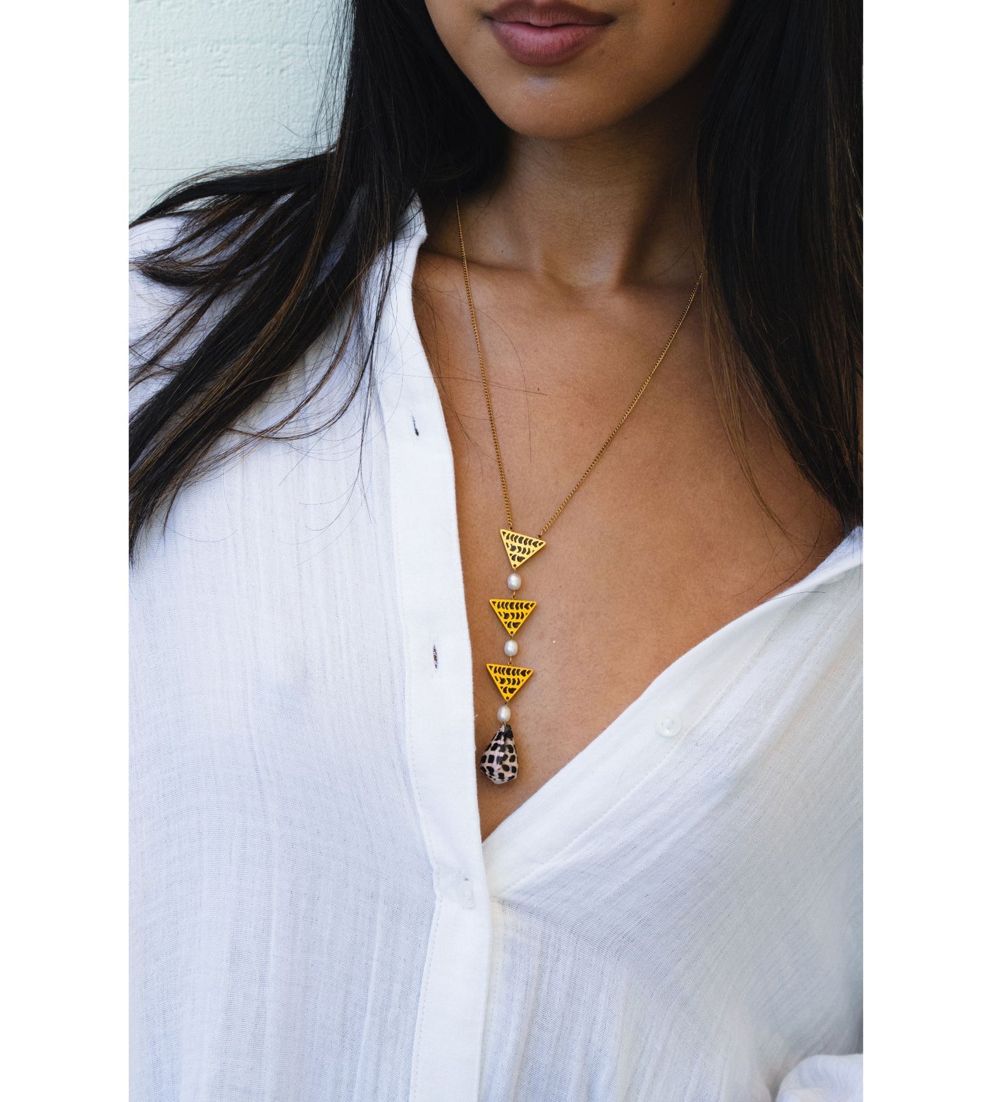 Hebrew Triple Edge Necklace - 14K/18K PVD Gold