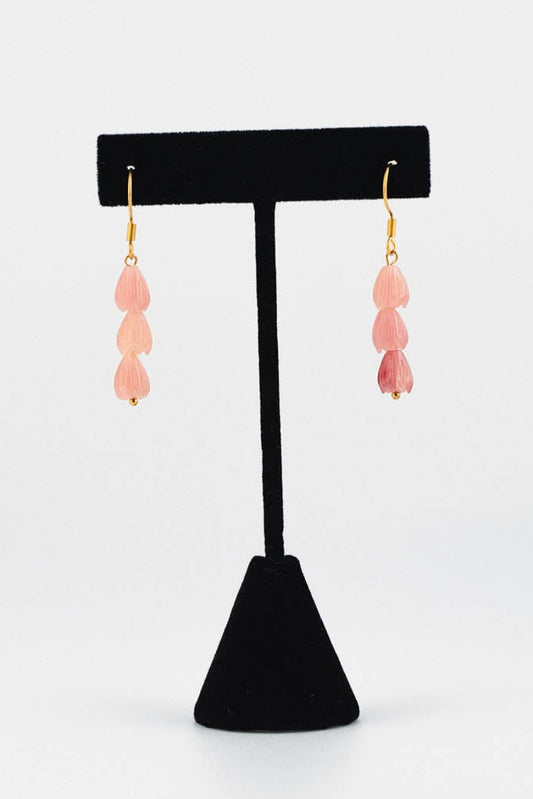 Pikake Lei Earrings – Pink Floral Drops