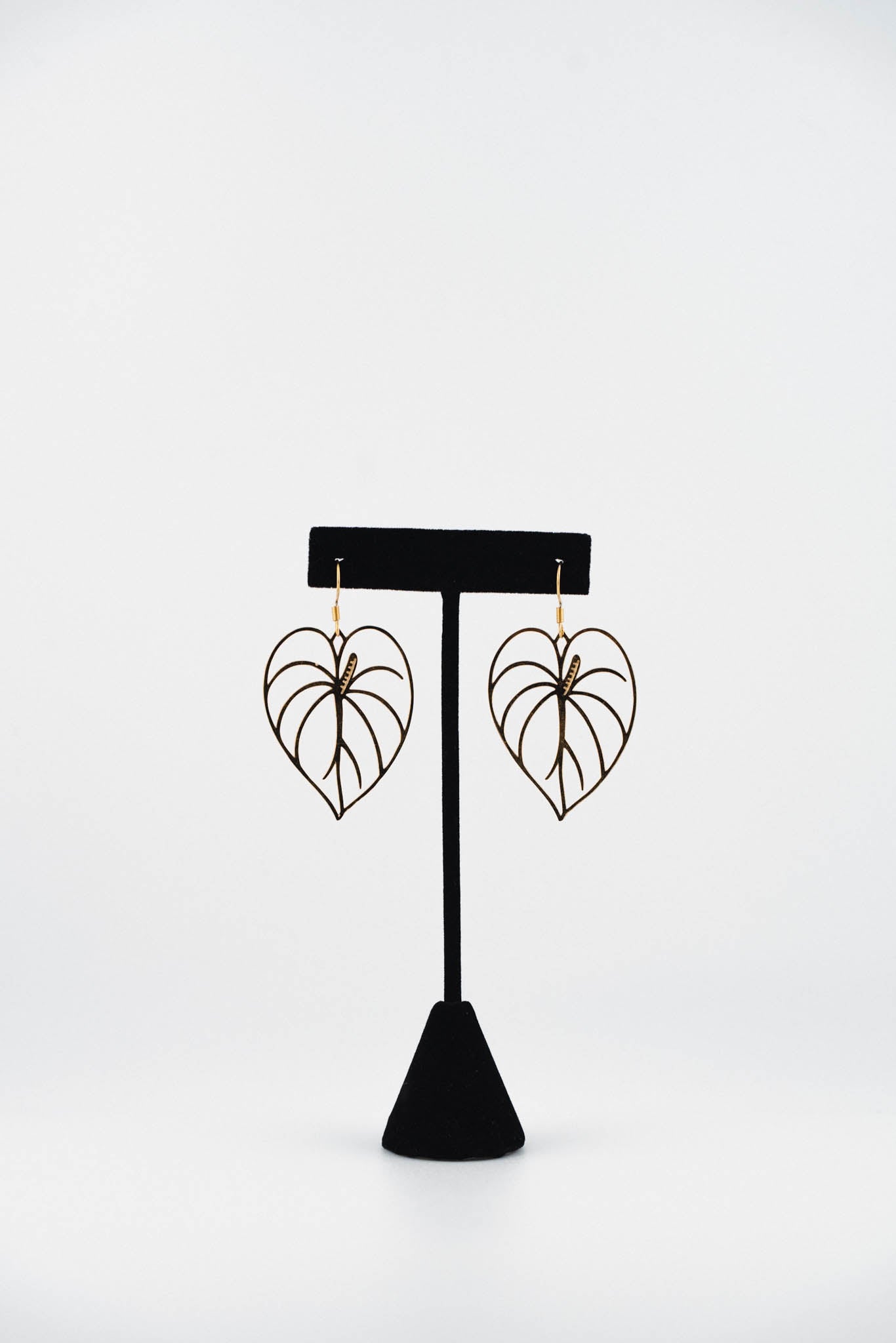 Anthurium Earrings – 14K PVD Gold