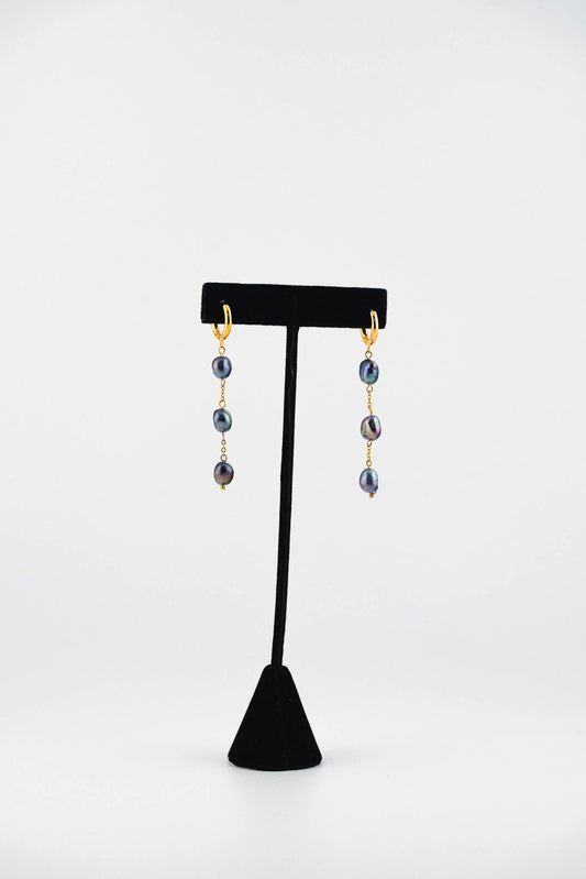 Twilight Tide Pearl Drop Earrings