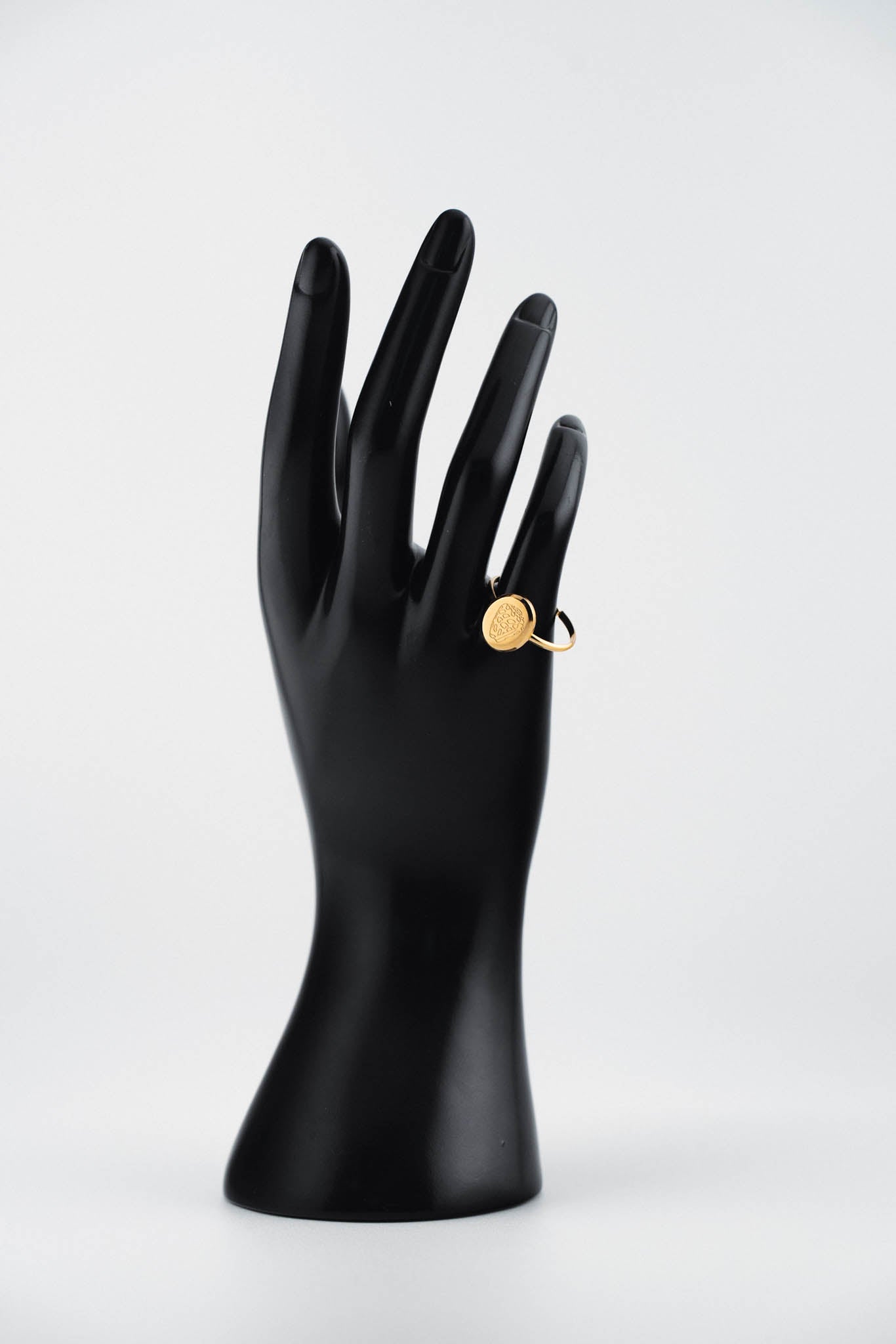 Hebrew Shell Signet Ring - 14K PVD Gold