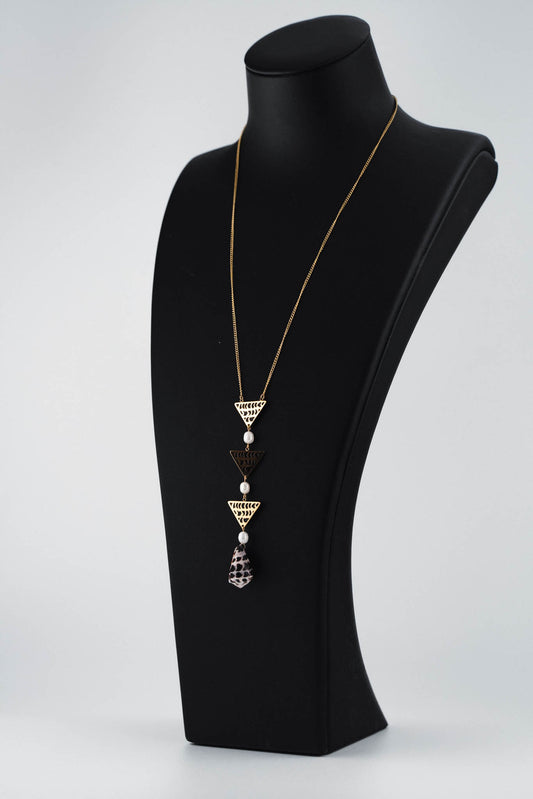 Hebrew Triple Edge Necklace - 14K/18K PVD Gold